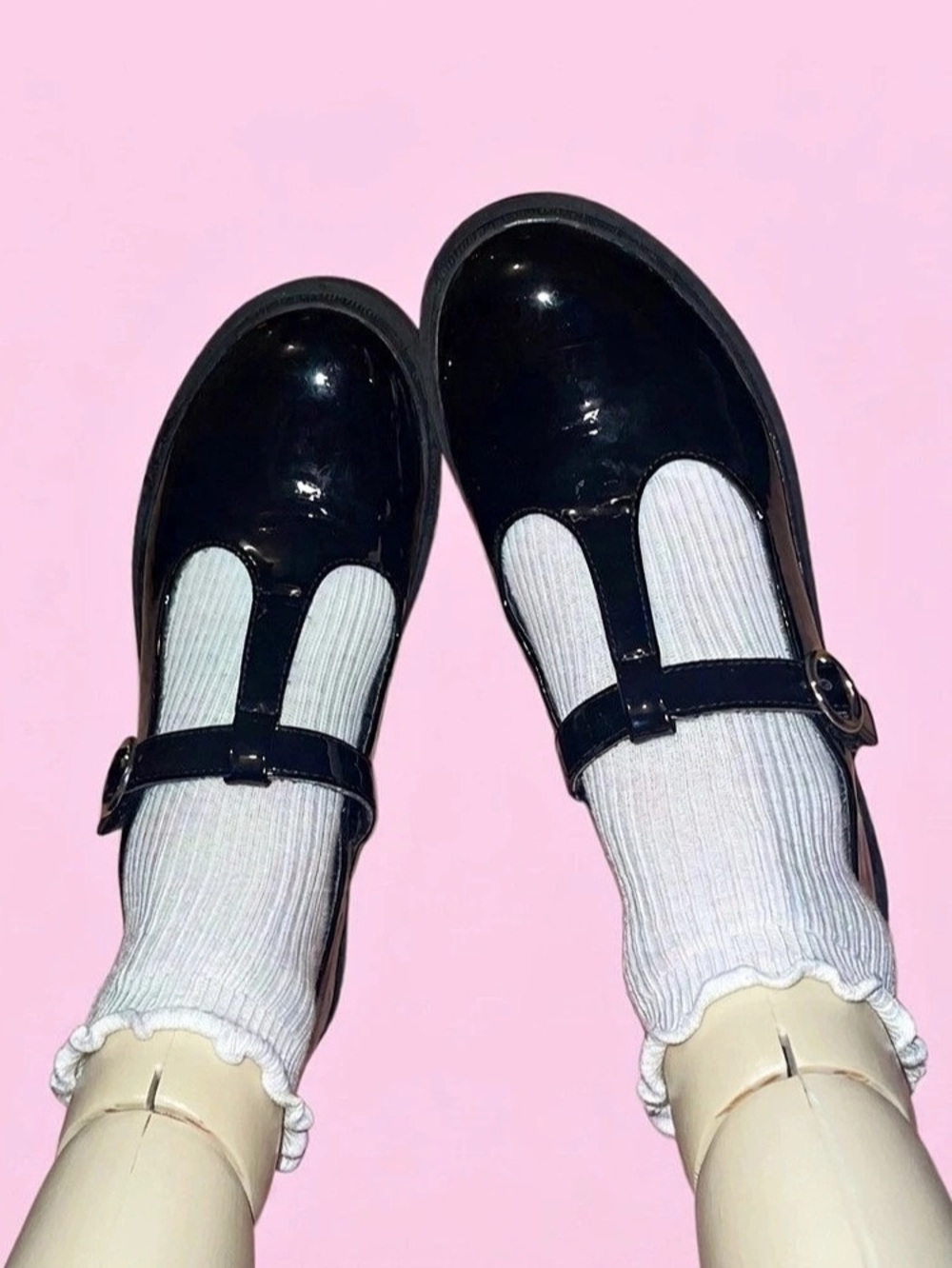 Size 5 Velcro Black Mary Jane Platform Shoes